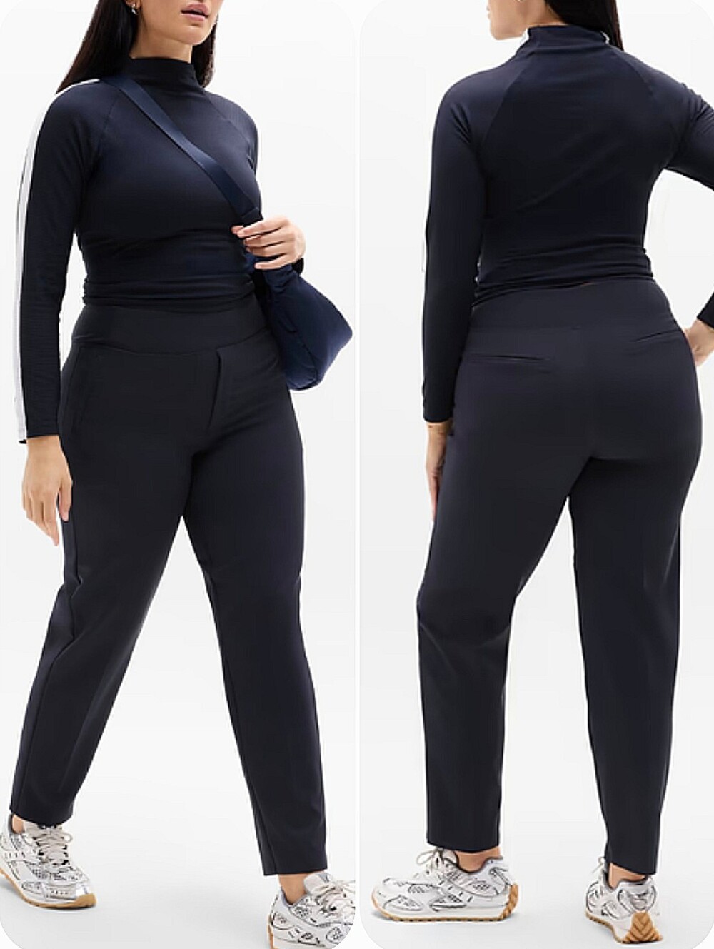 Athleta Endless High Rise Navy Ankle Pants size 16 Travel Work Stretch